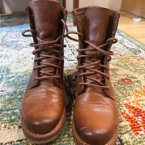 Frye Brown Lace Up Boots with Vintage Leather Size 7 Women’s